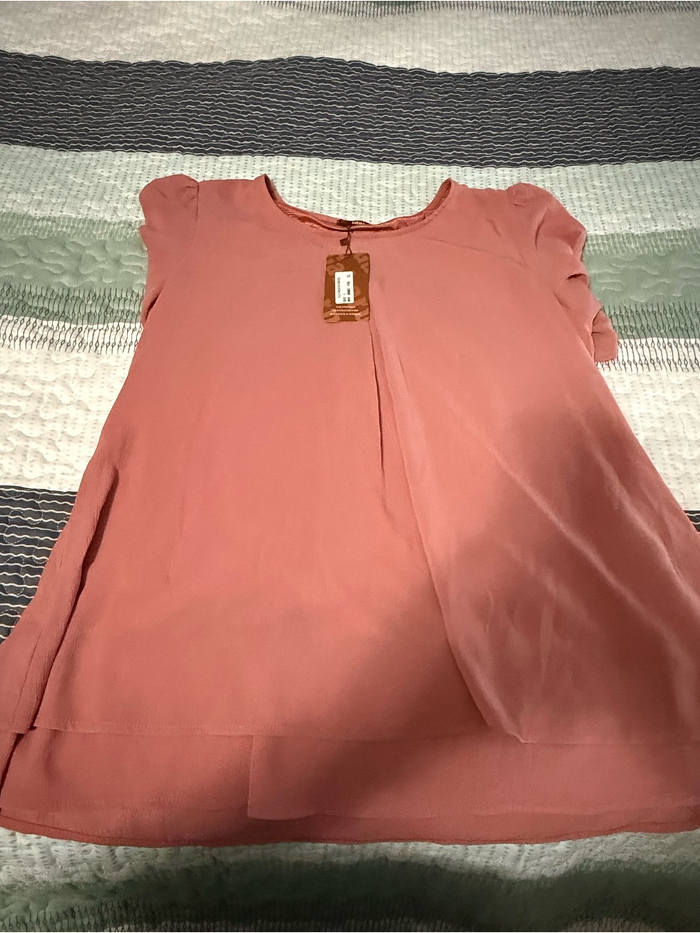 Women's Coral Pink Short-Sleeve Blouse